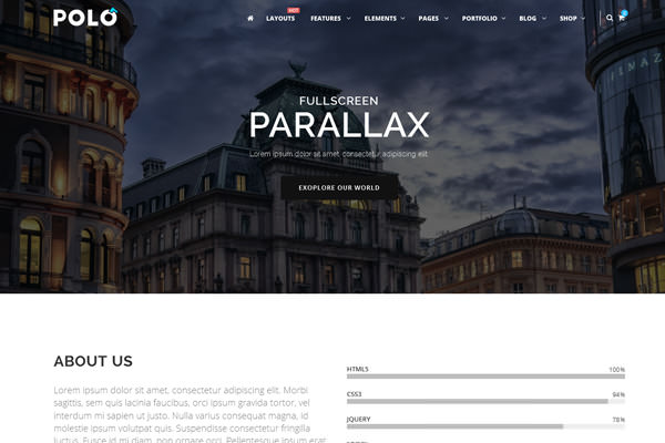 Polo Parallax Dark Fullwidth